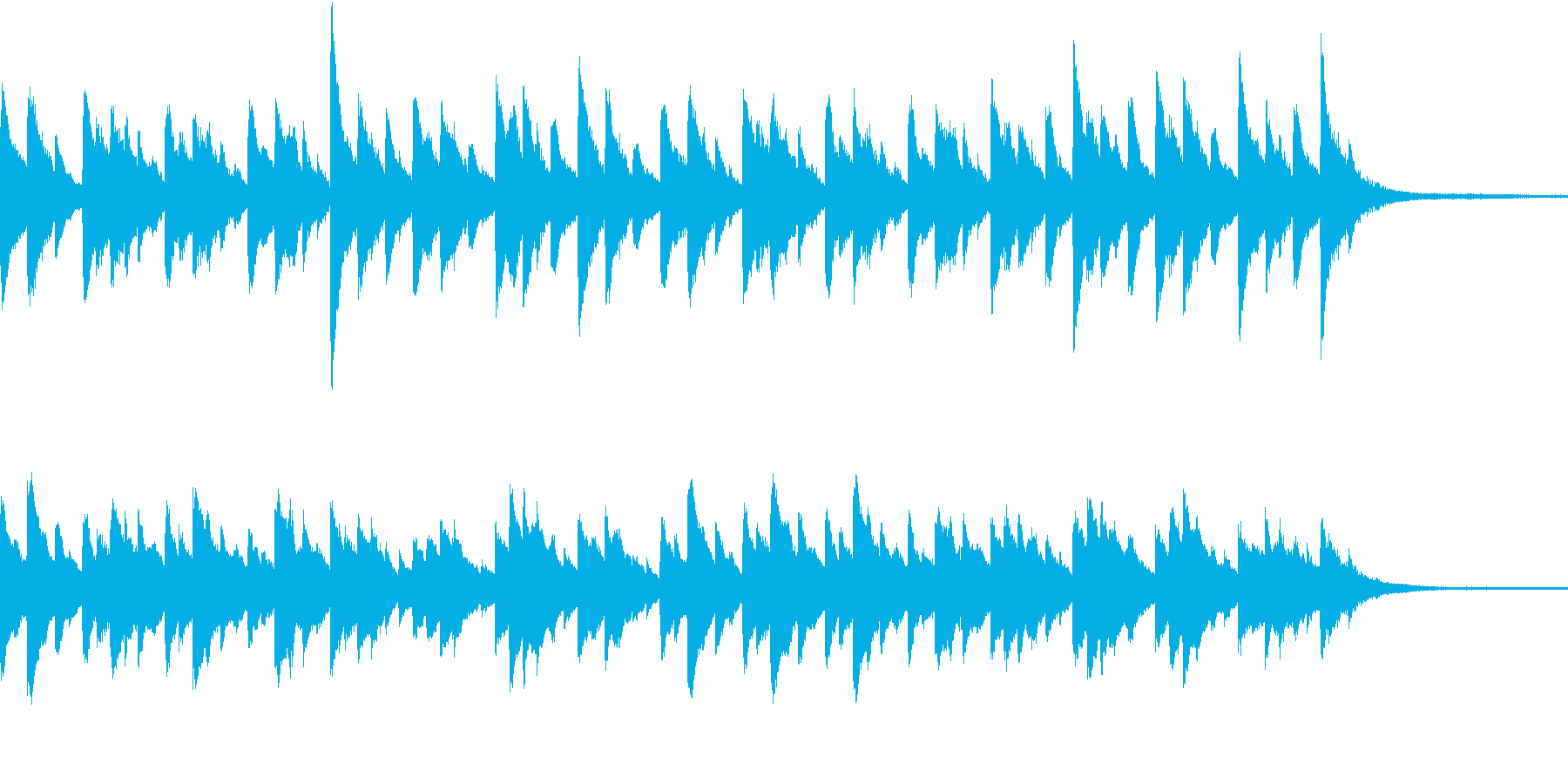 ピアノ曲30秒CMの再生済みの波形