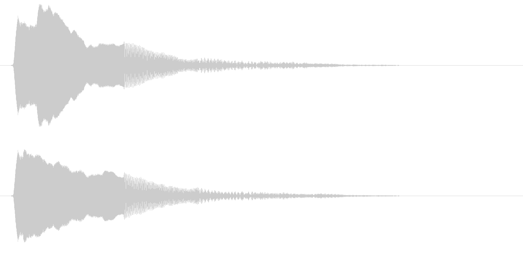 ボクシングのゴングのような音の未再生の波形