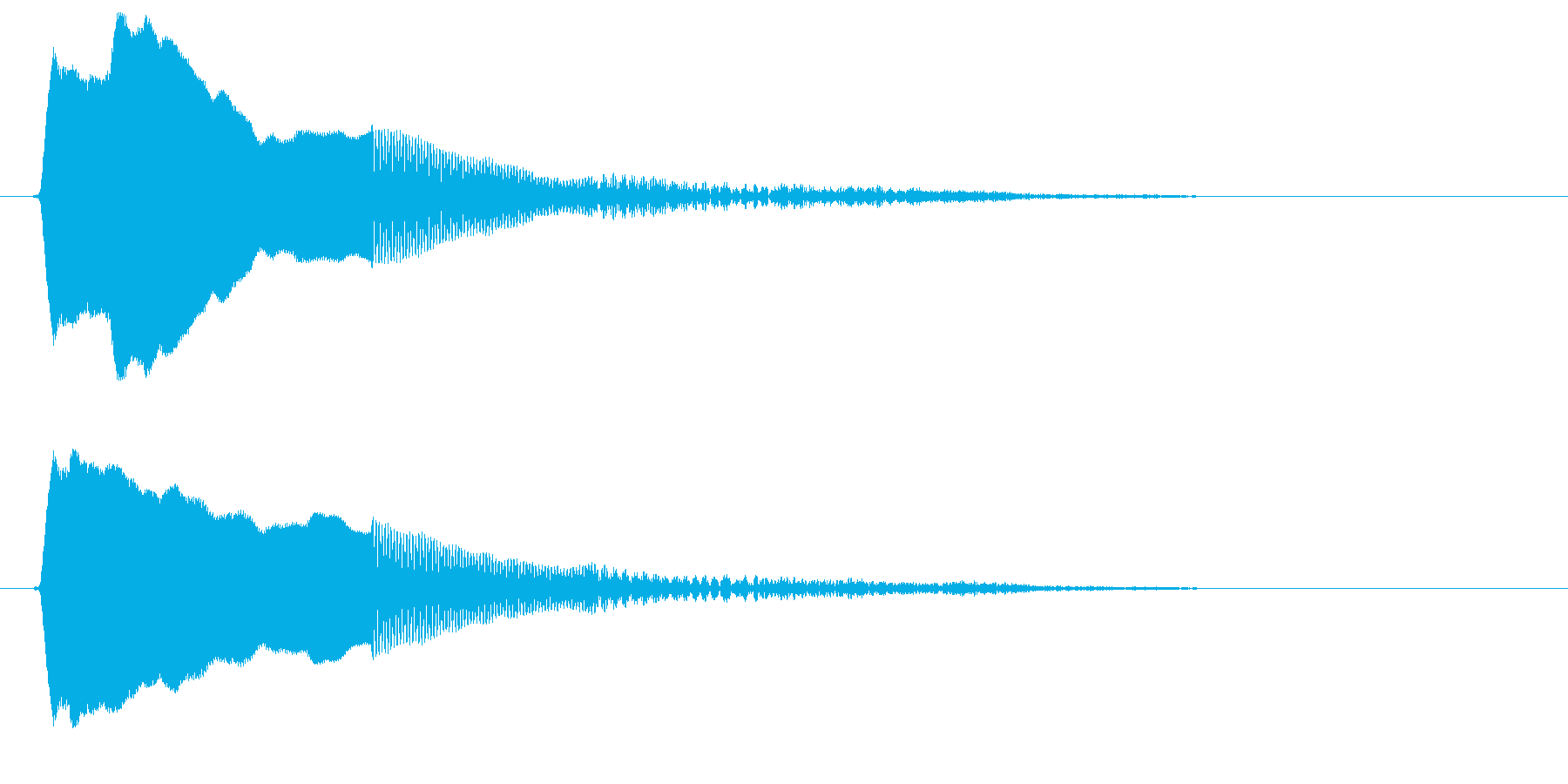 ボクシングのゴングのような音の再生済みの波形