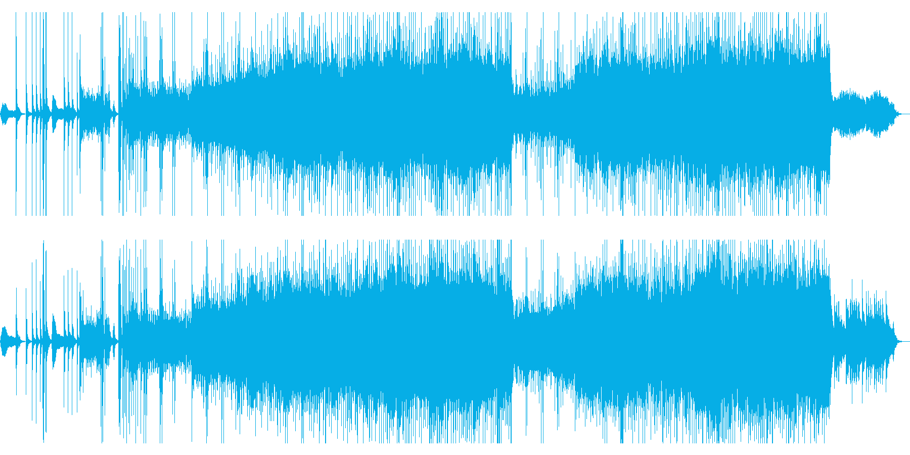 ゲームや物語向けの和風オープニング風曲の再生済みの波形
