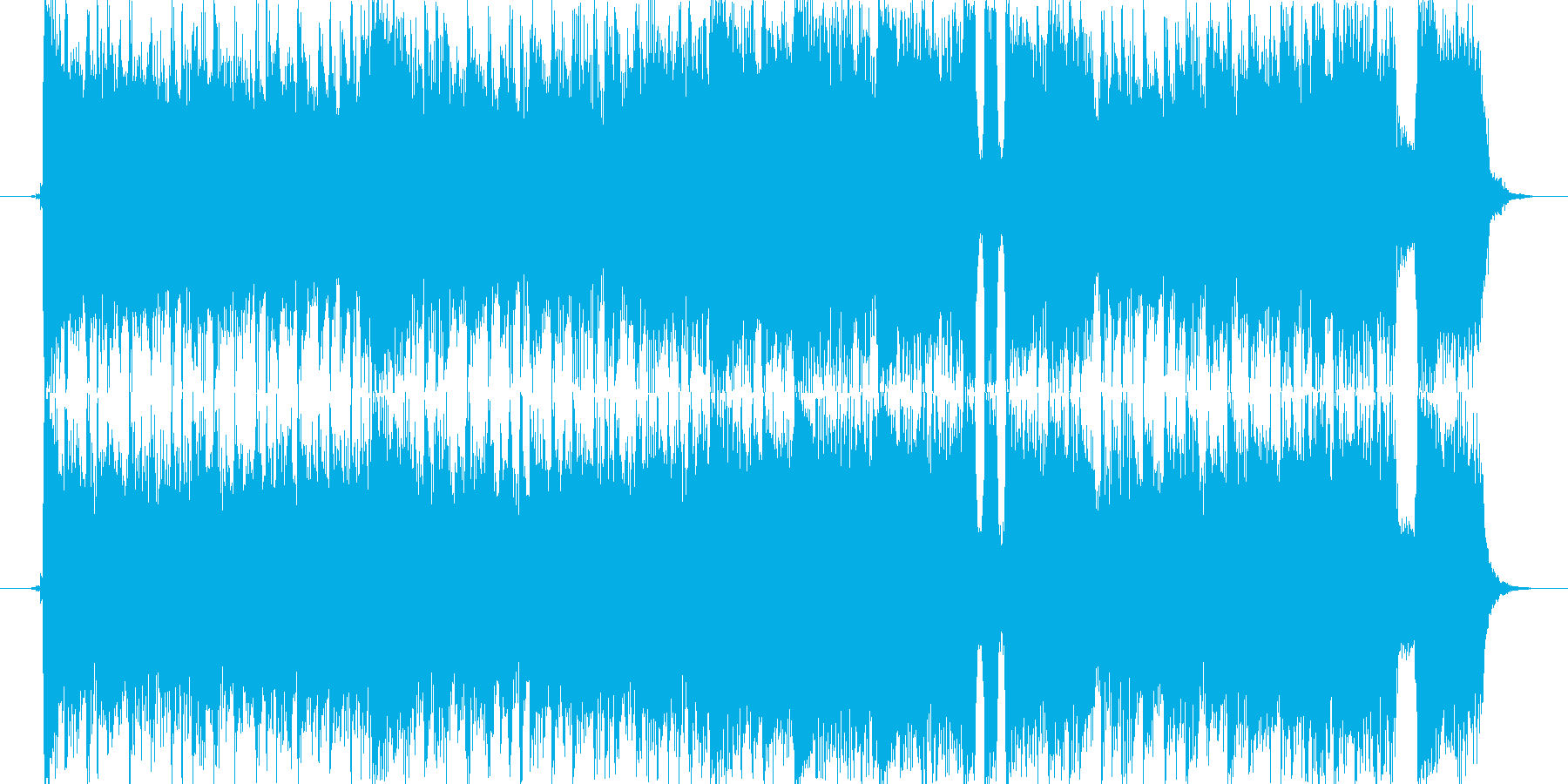 疾走感のあるロックの再生済みの波形