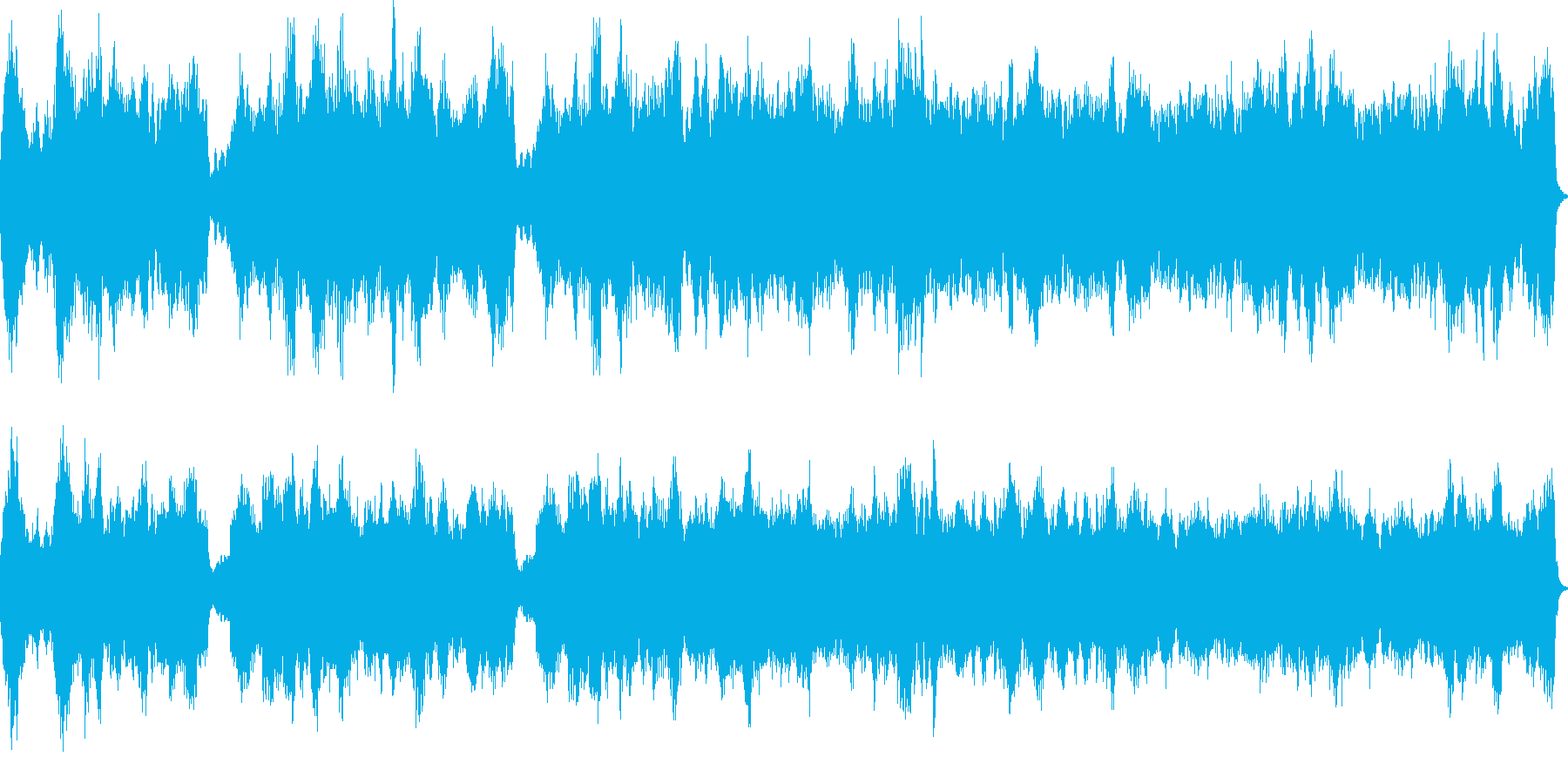 悲壮感のあるドラマチックな弦楽器の劇伴曲の再生済みの波形