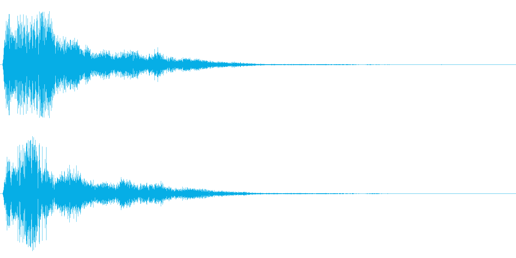 ブヮンと響くきれいなタイトルアップ音の再生済みの波形