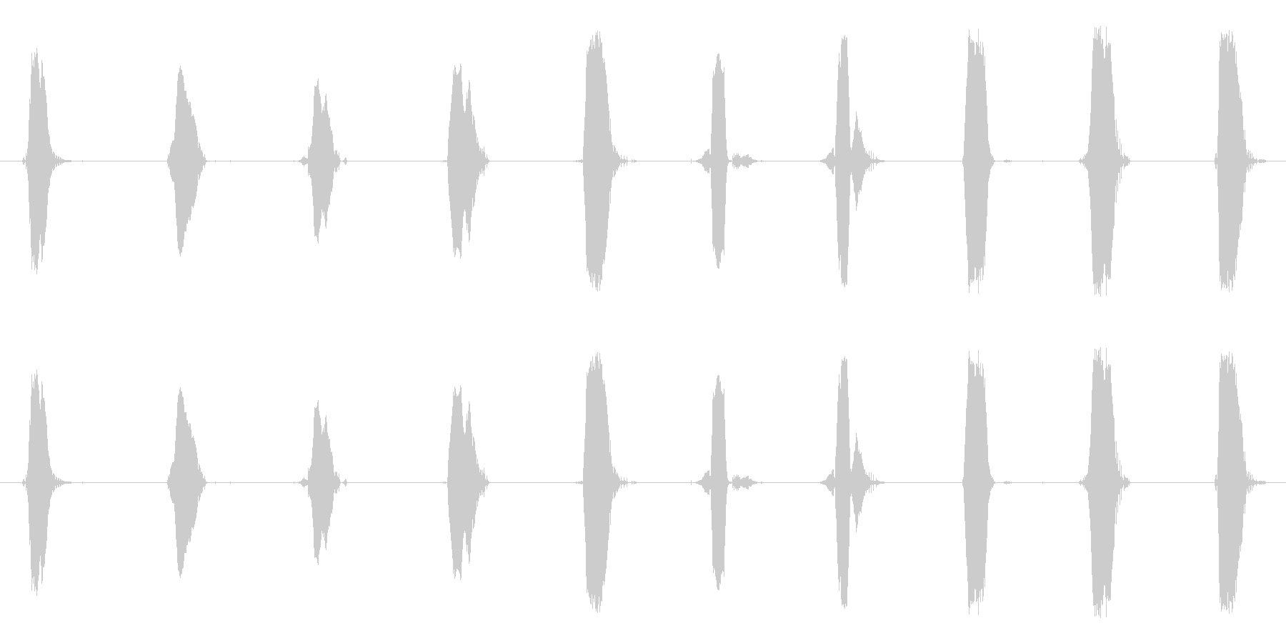 1~10まで英語でカウントした声です。の未再生の波形