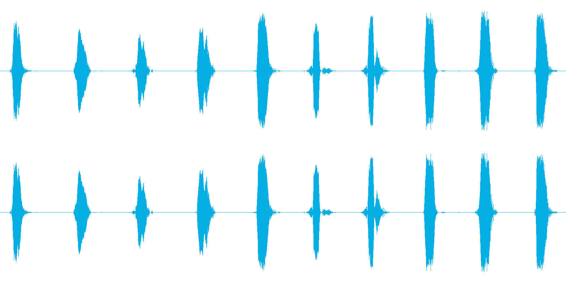 1~10まで英語でカウントした声です。の再生済みの波形