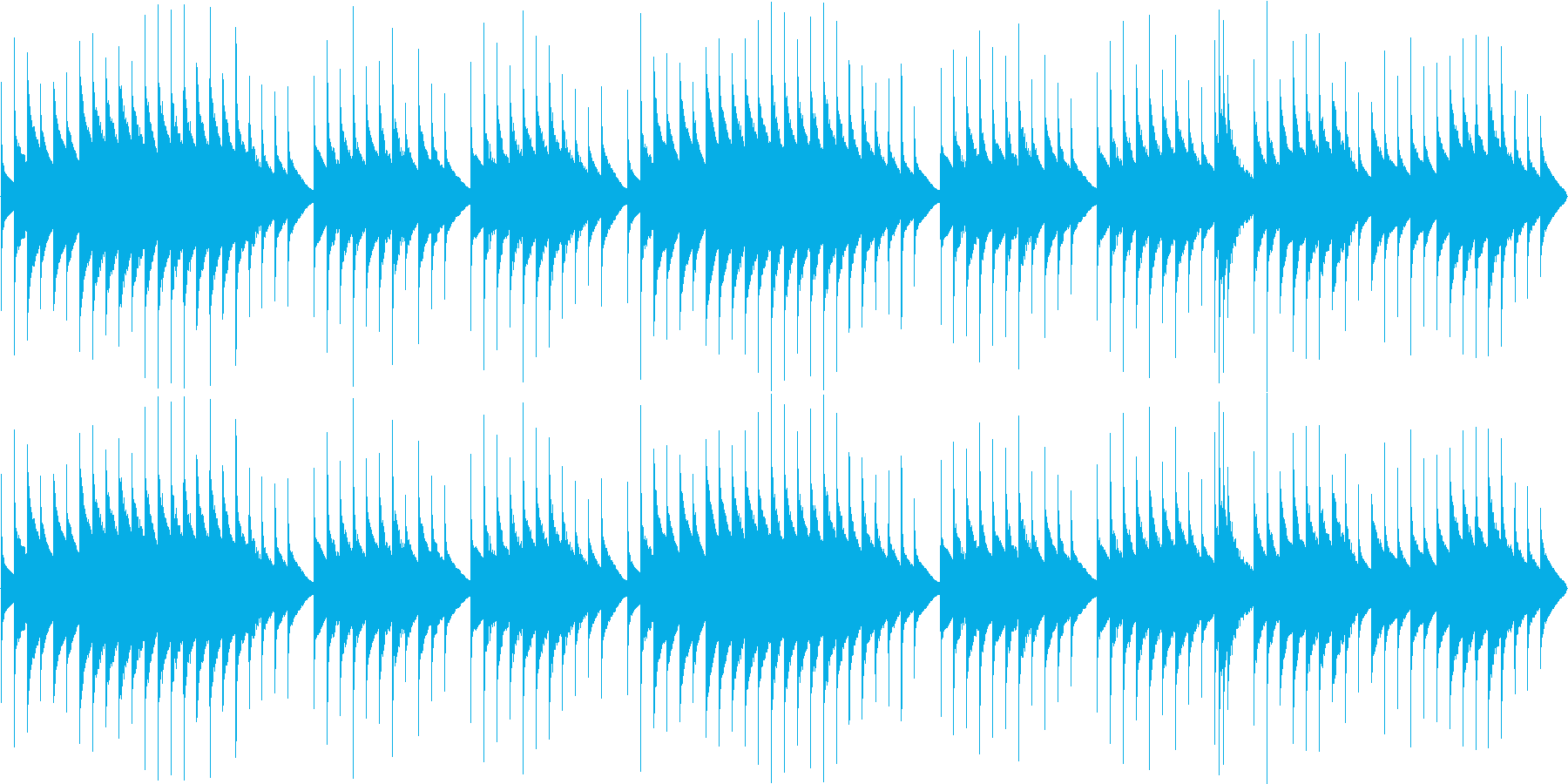 ほんわかとしたオルゴール曲(ループ用)の再生済みの波形