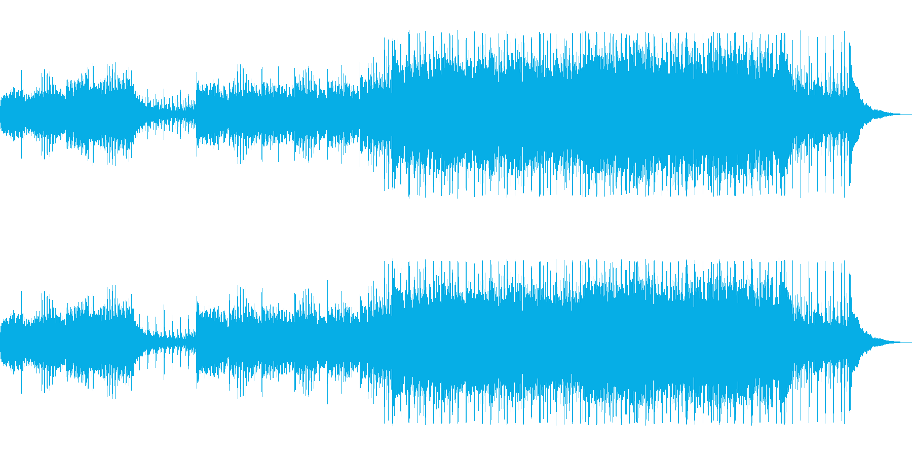 景色が流れていくような明るい曲の再生済みの波形