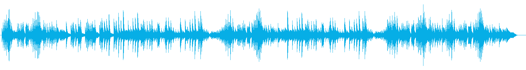 オルゴール調のオシャレでゆったりした曲の再生済みの波形