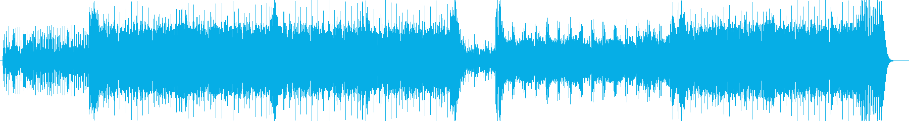 ドキドキと勢いのシンセサイザーなどの曲の再生済みの波形