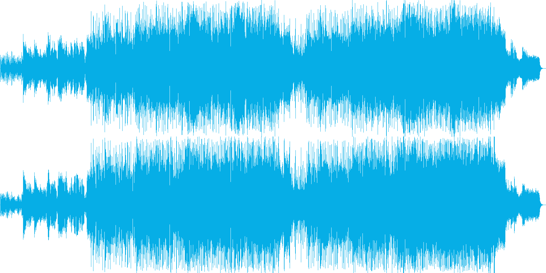 ほのぼのした雰囲気のポップスの再生済みの波形