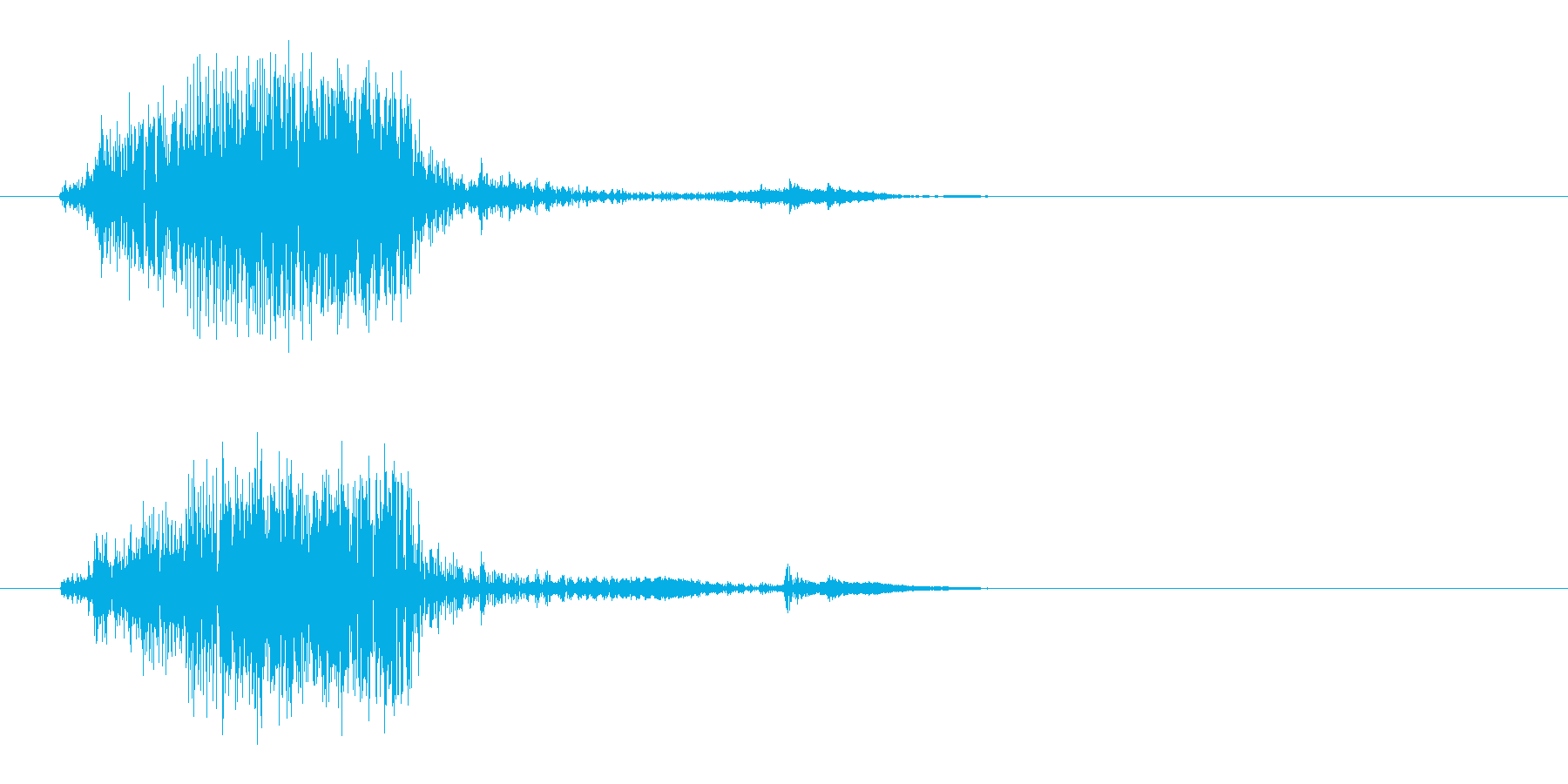 バッ(砂の上にものを落としたような音)の再生済みの波形