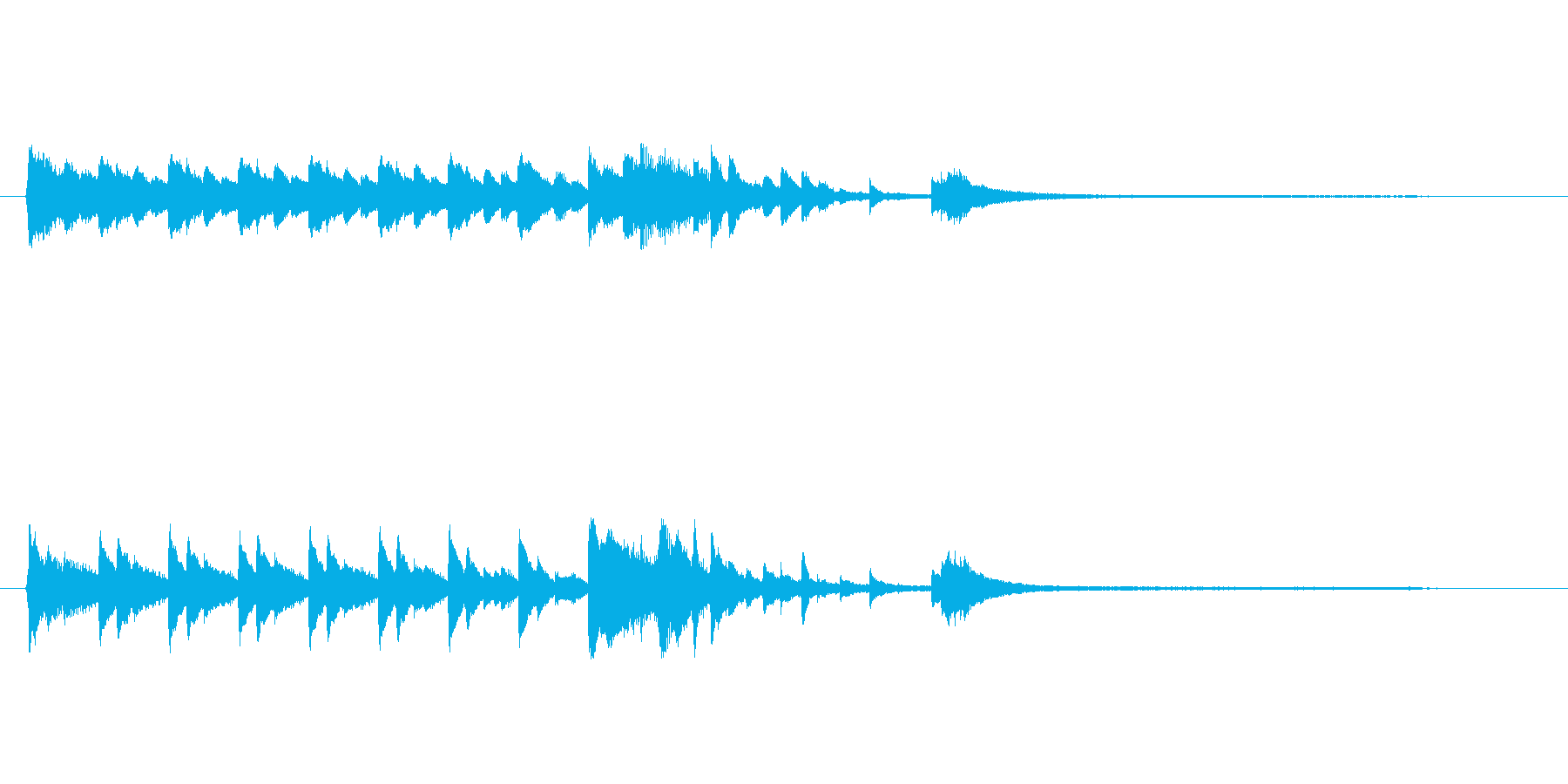きれいなピアノの音色でロゴ、ジングルの再生済みの波形
