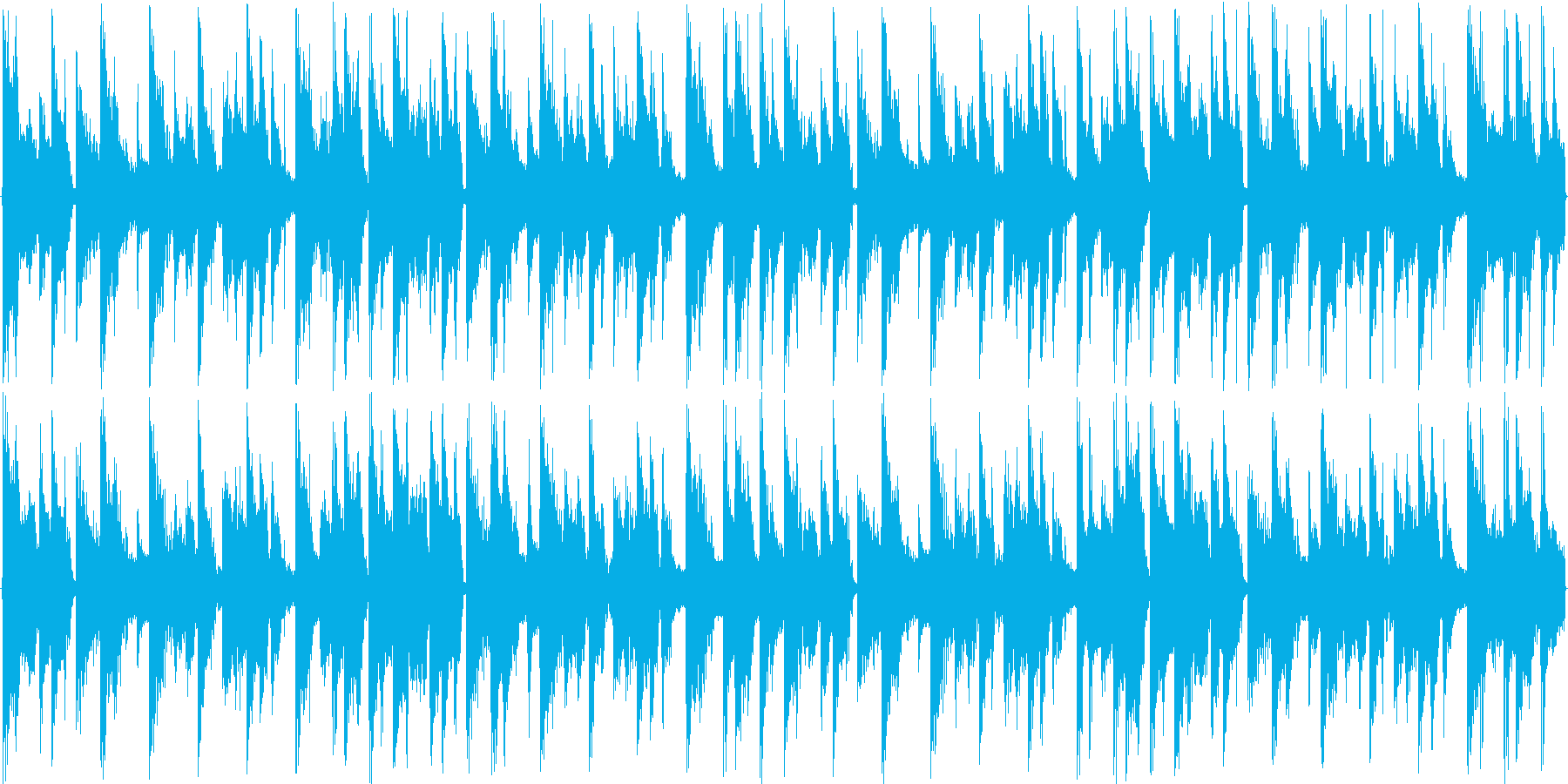 リズムを強調した楽曲です。の再生済みの波形
