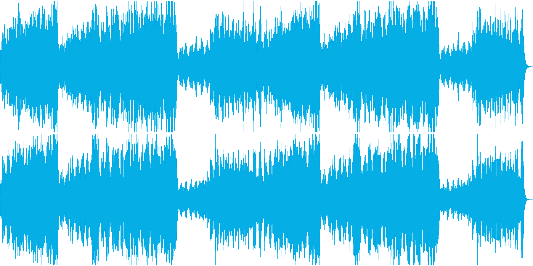 ファンファーレ+ハリウッド風BGMの再生済みの波形