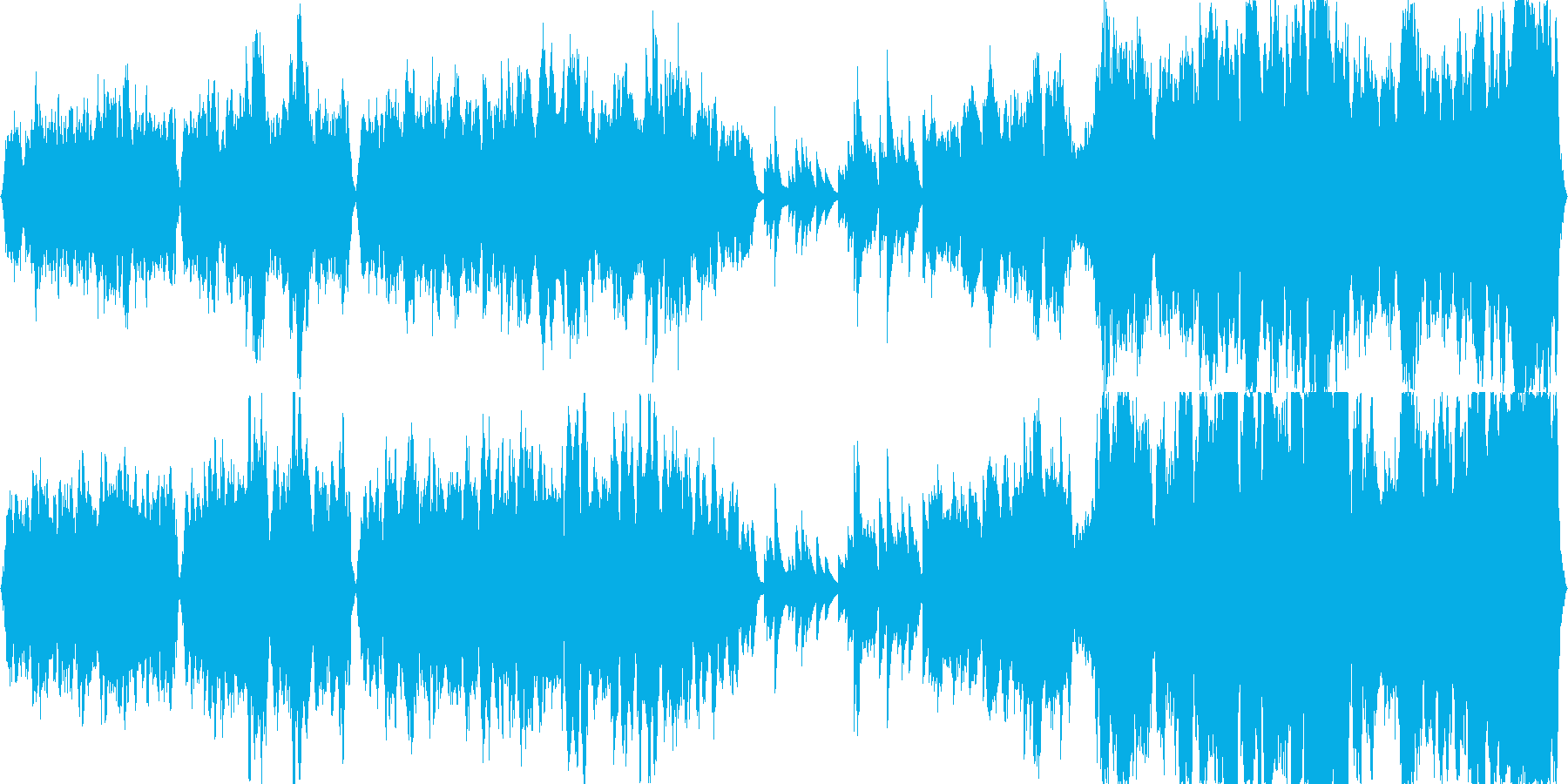 ストリングスとピアノを使用した楽曲とな…の再生済みの波形