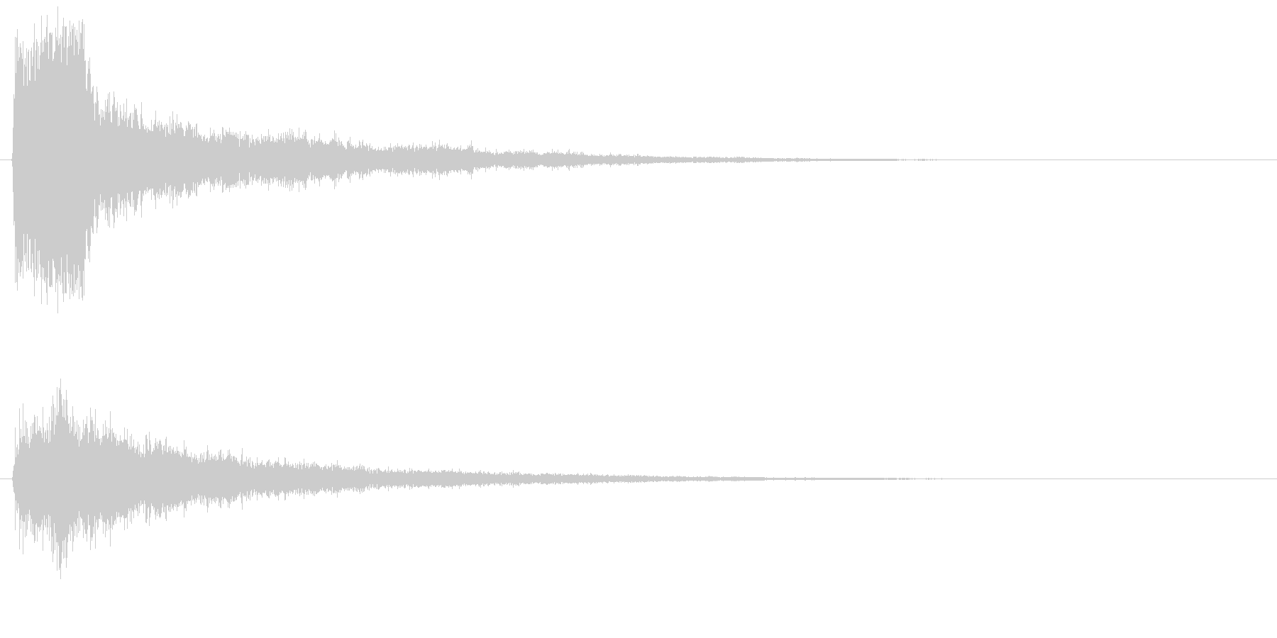 プシャッとした決定音 クリック スタートの未再生の波形