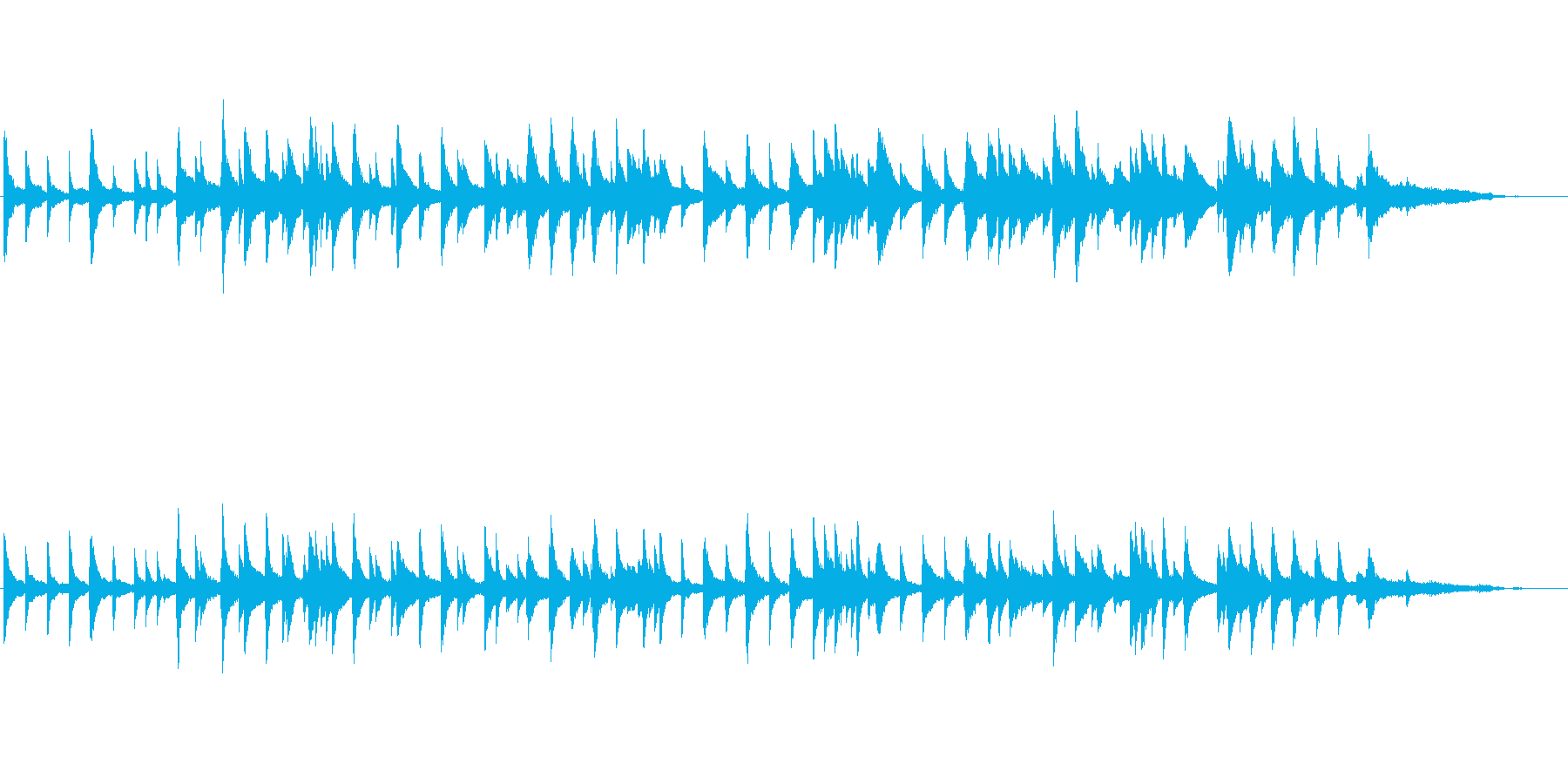 真夜中のような静まったピアノ曲の再生済みの波形