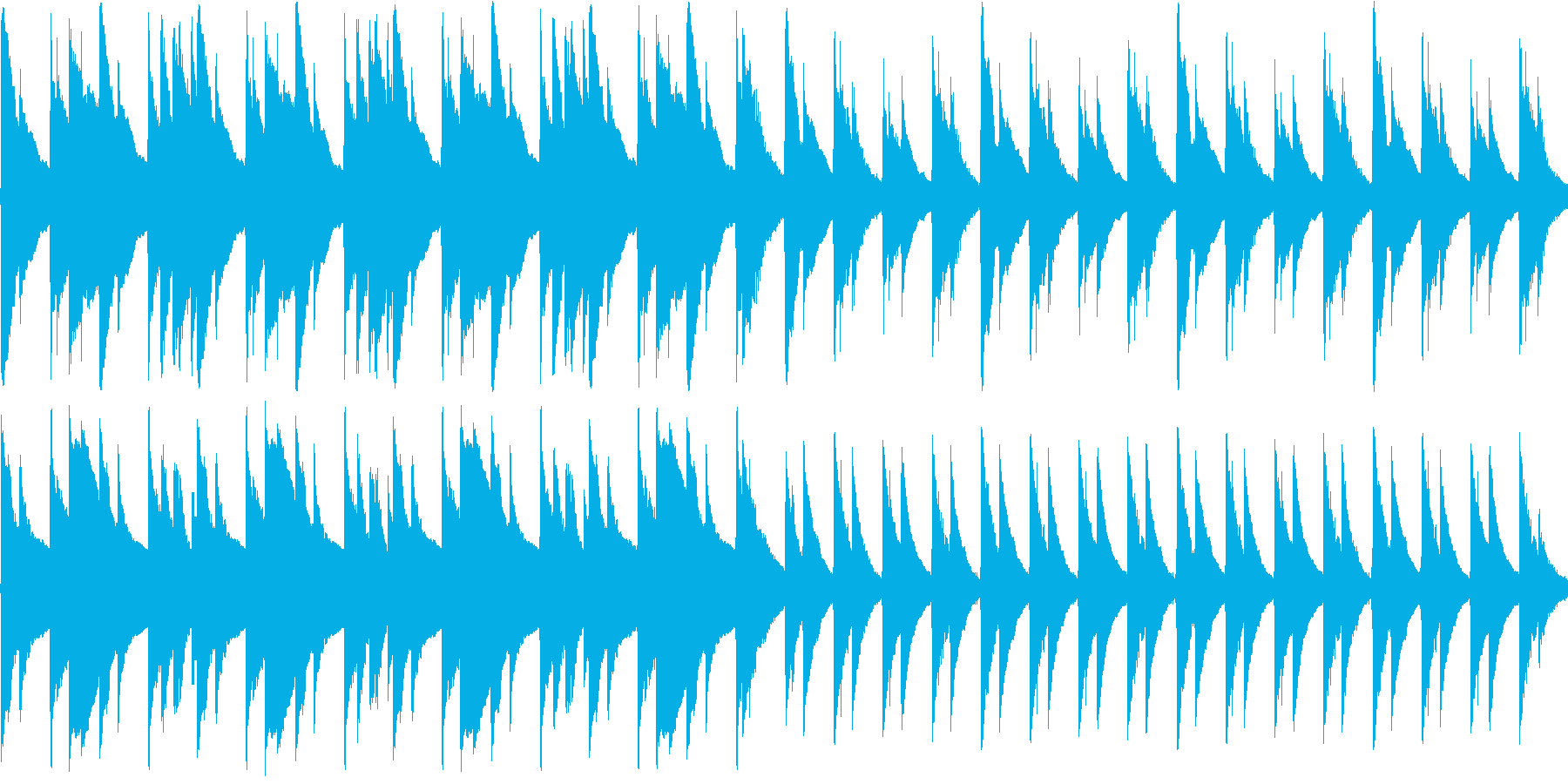 ゆったりとしたアコギの曲の再生済みの波形