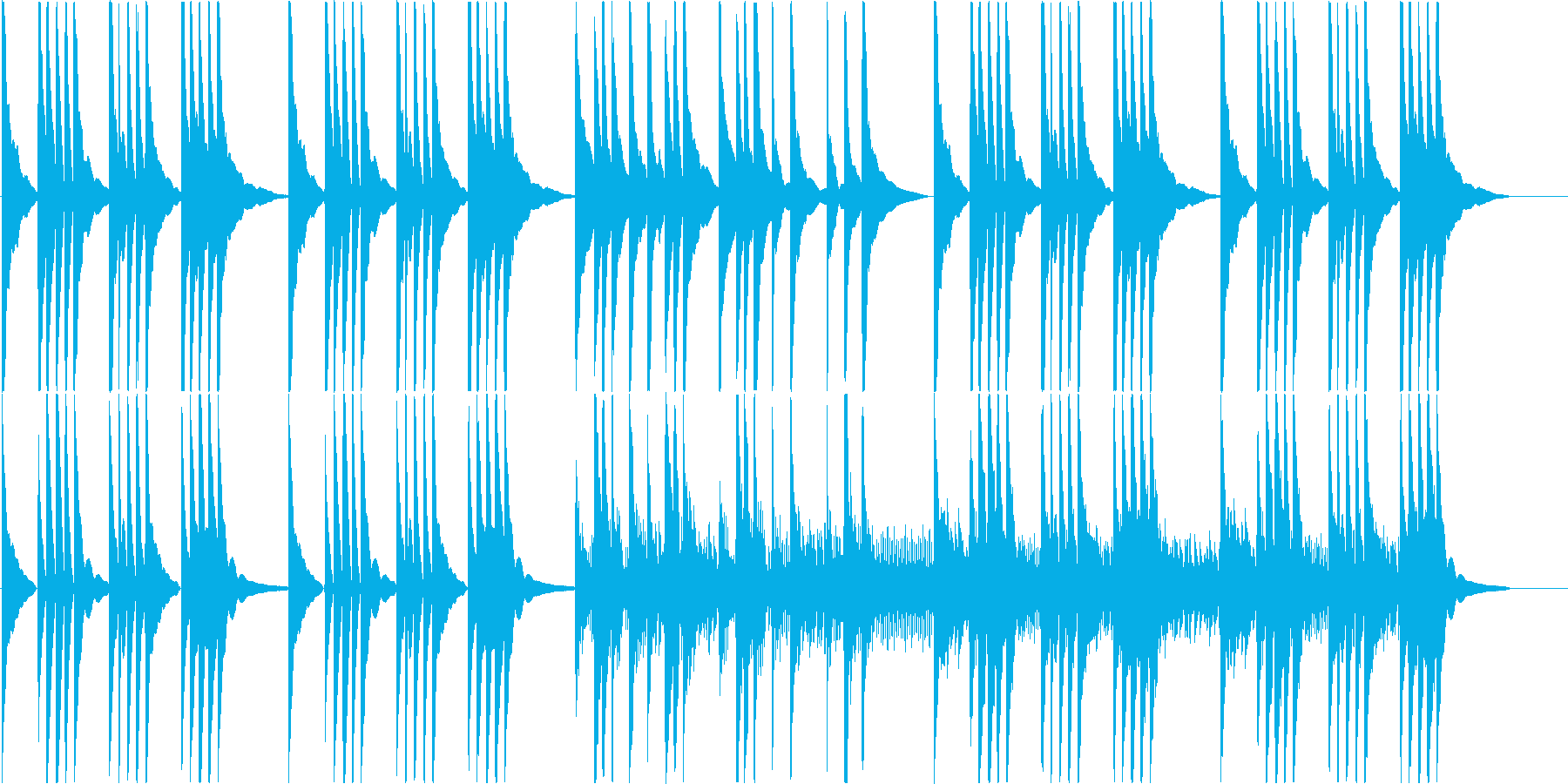 沖縄音階でゆっくりとしたBGMの再生済みの波形