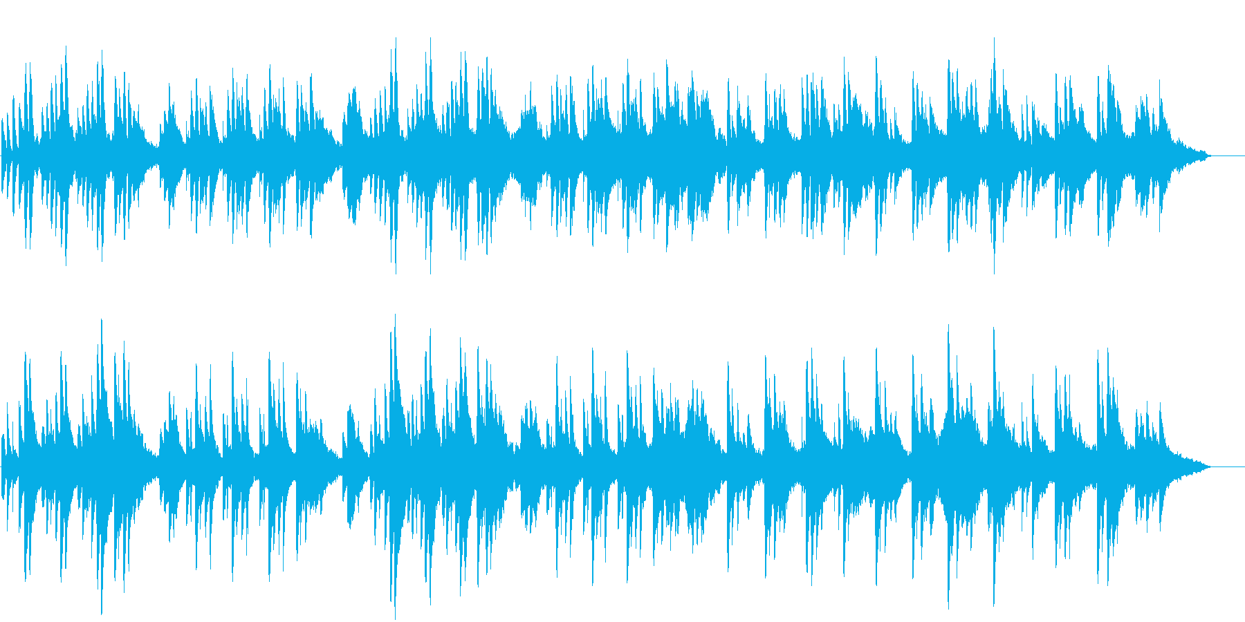 ピアノとストリングスの優しい曲02の再生済みの波形