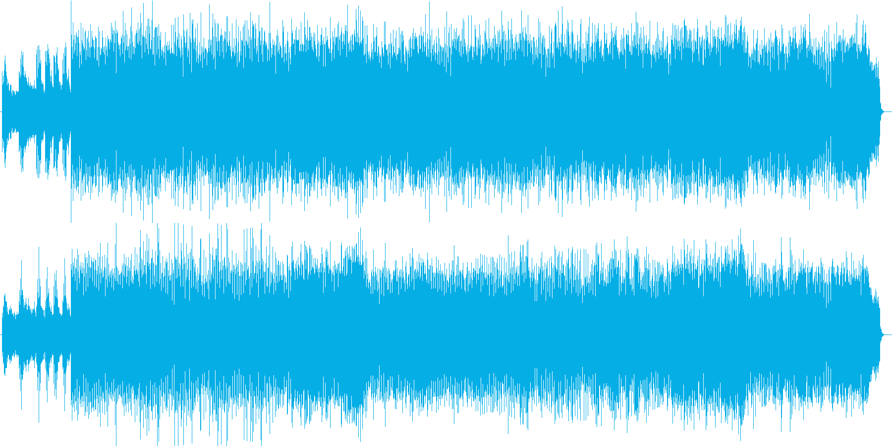 爽やかなシンセサイザー・ギターなどの曲の再生済みの波形
