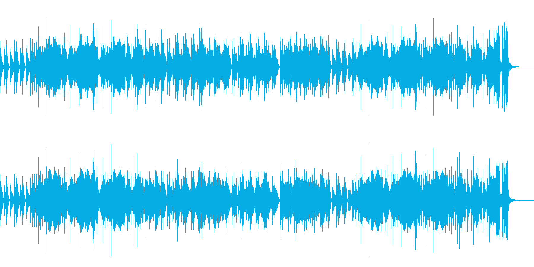 怪しく軽快で楽しいアニメ調の曲の再生済みの波形