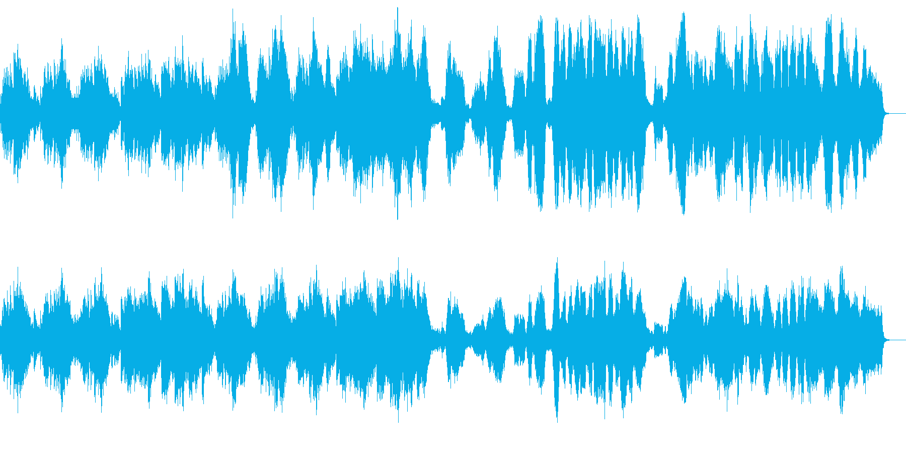悲しげで優しいゆったりとした曲の再生済みの波形