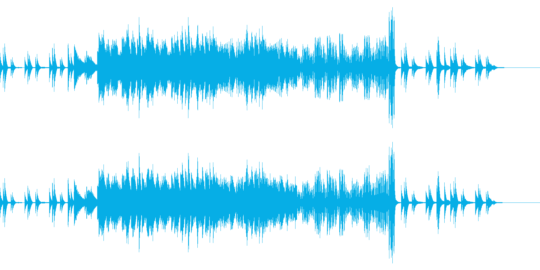切なげなピアノ曲の再生済みの波形