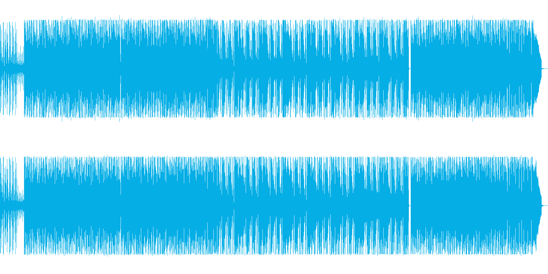 ワクワクしてこれから何かが始まる感じの曲の再生済みの波形
