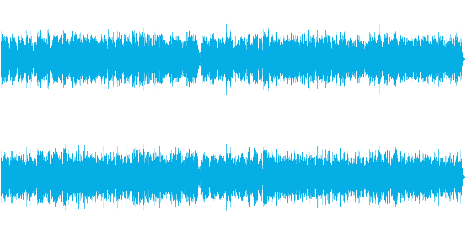 サンタが登場するホワイトクリスマスの曲の再生済みの波形