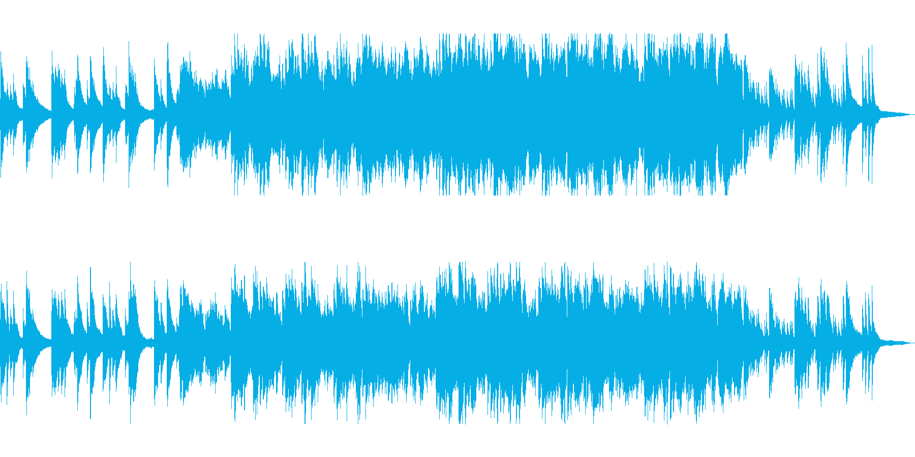 ピアノが演奏する静かな和風曲の再生済みの波形