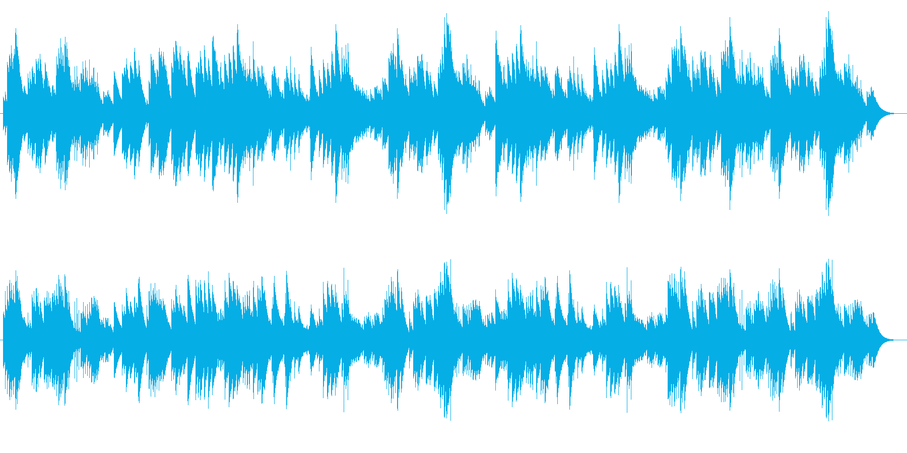 静かなオルゴールの音色が特徴のポップスの再生済みの波形