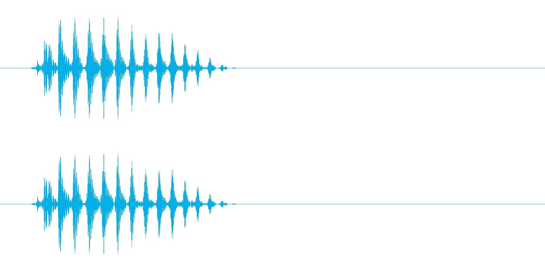 パッという短くて可愛らしい音の再生済みの波形
