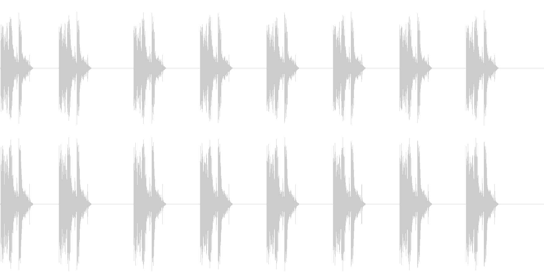 ガラスが割れる音の未再生の波形