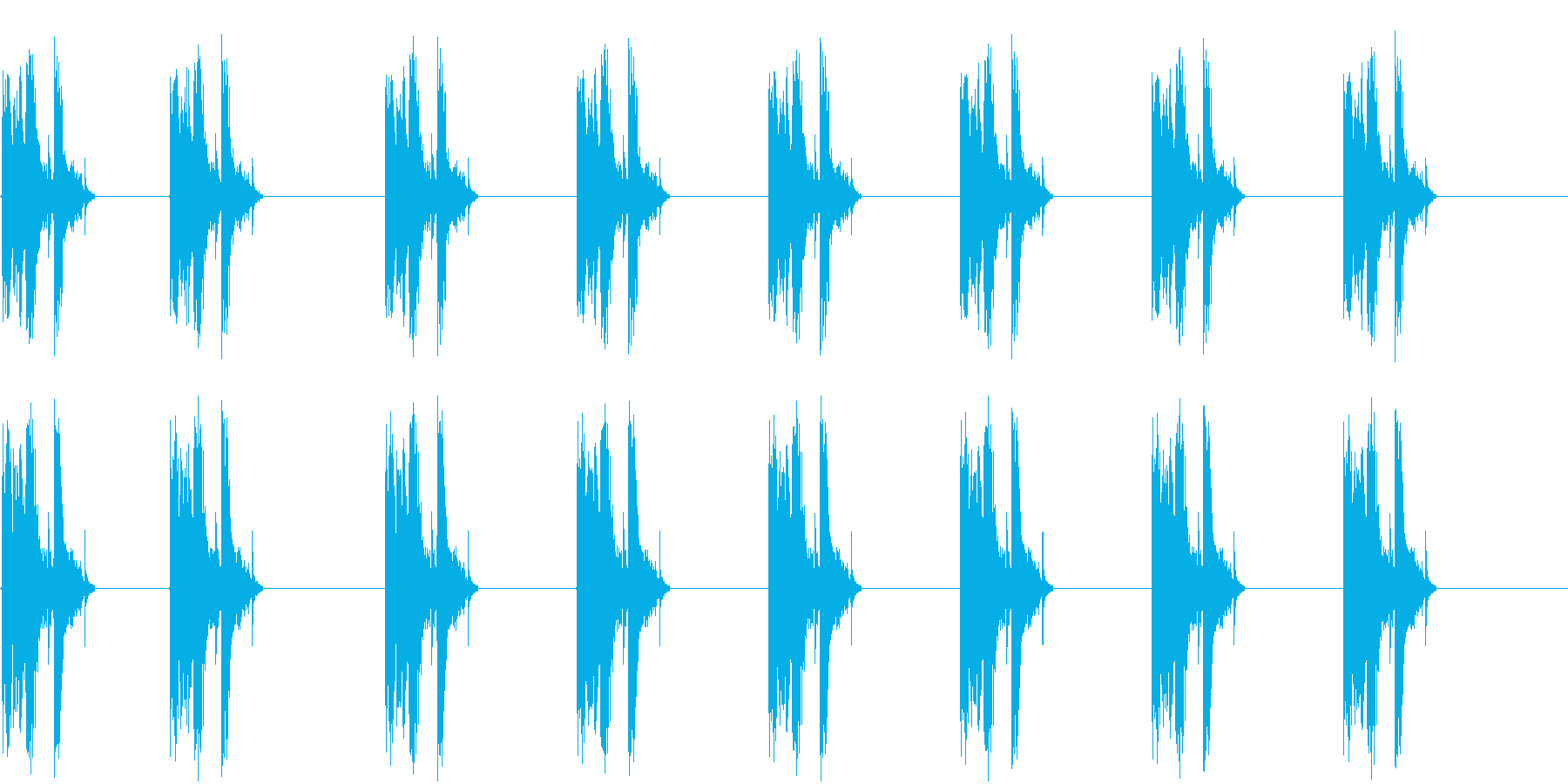 ガラスが割れる音の再生済みの波形