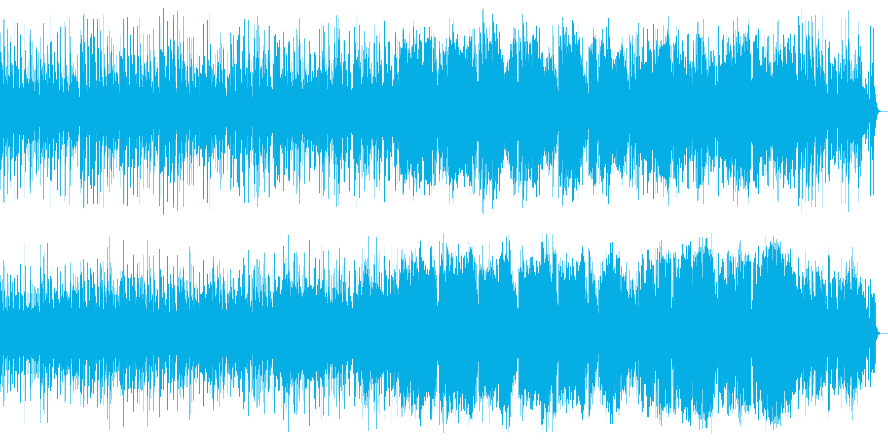 弾ける感じの明るくメロディアスな楽曲の再生済みの波形