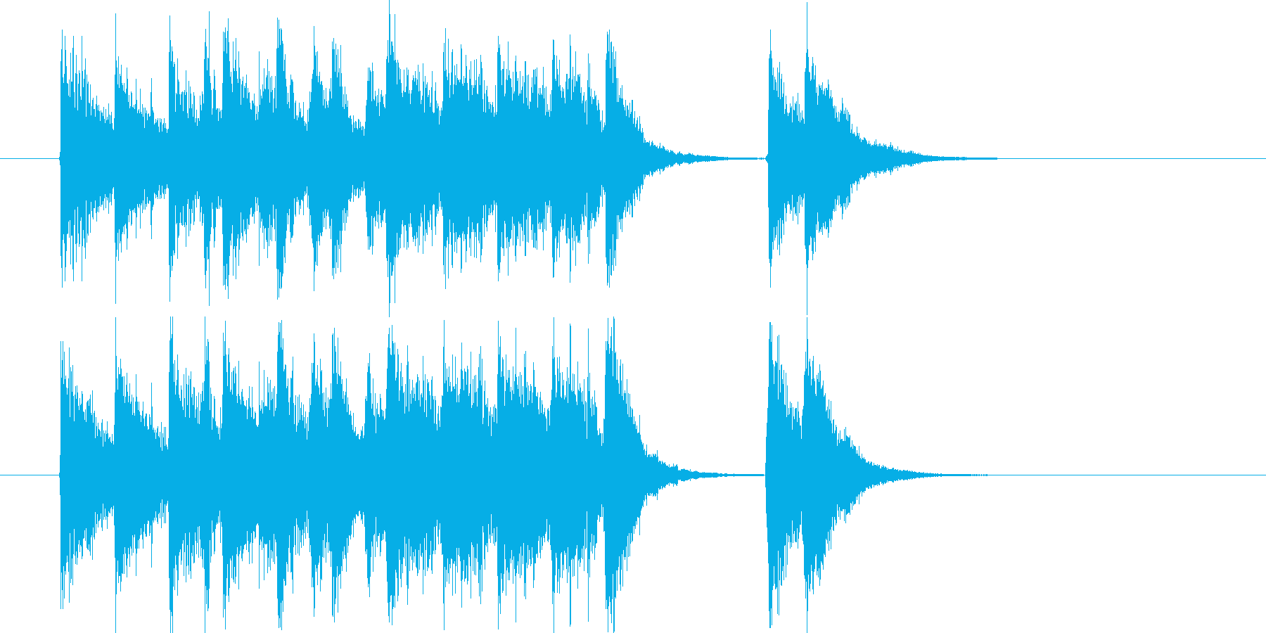 軽快なかけ声とポップなリズムの再生済みの波形