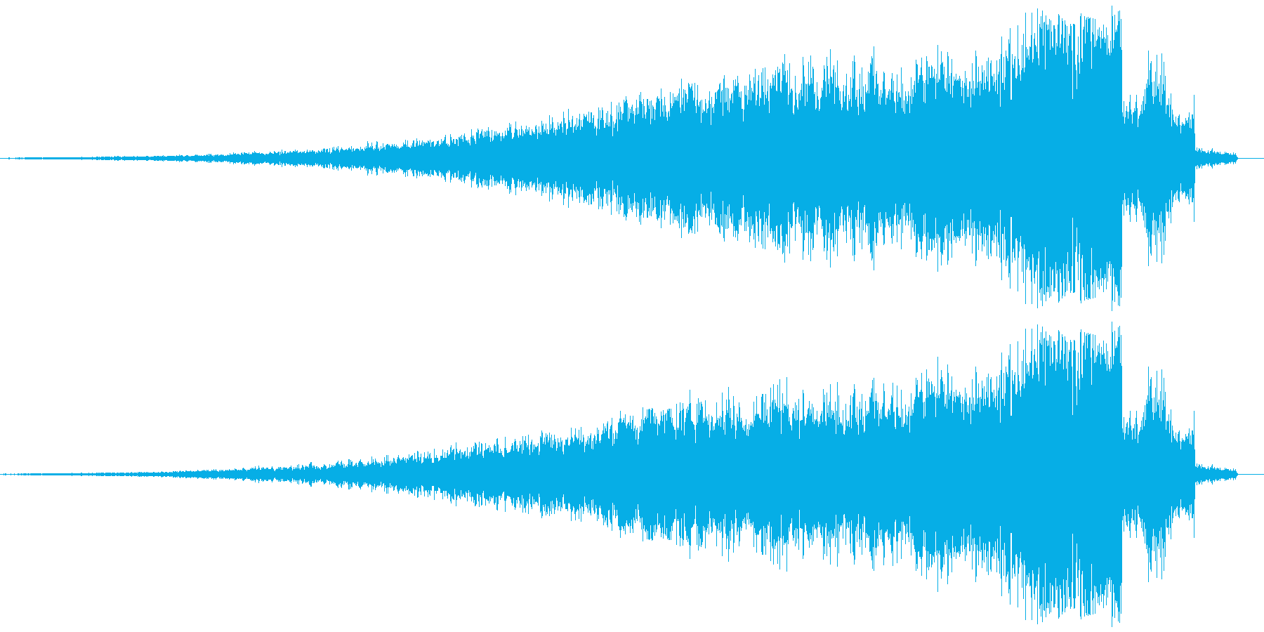 フェードインするキラキラ音の再生済みの波形