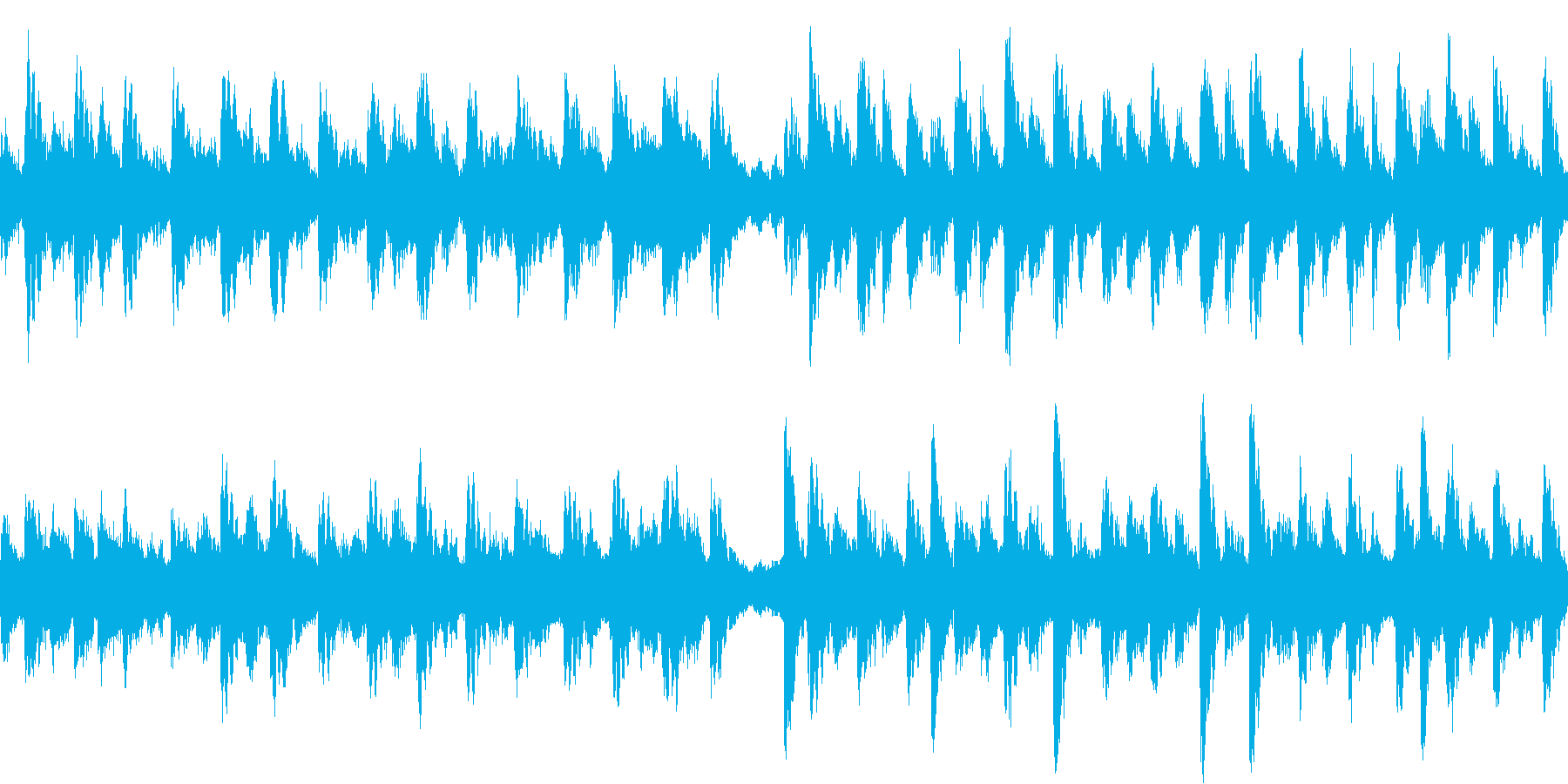 不気味な鐘とレコードノイズのループ用楽曲の再生済みの波形