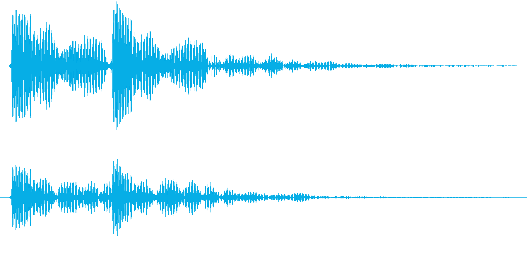 ドンドン、と玄関をノックする音ですの再生済みの波形