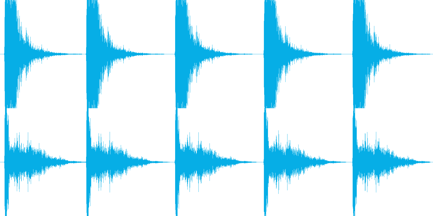 ハンドガン系の発砲音の再生済みの波形