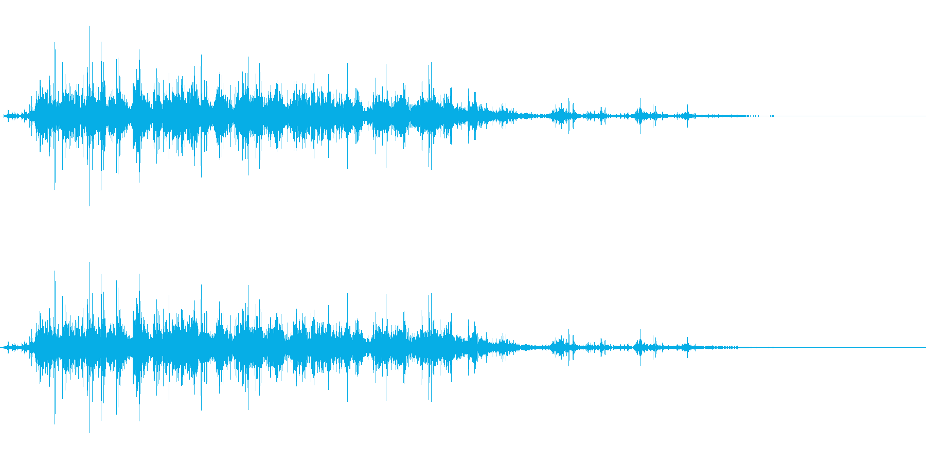 「ガラガラ…」木片シェーカー音リバーブ入の再生済みの波形