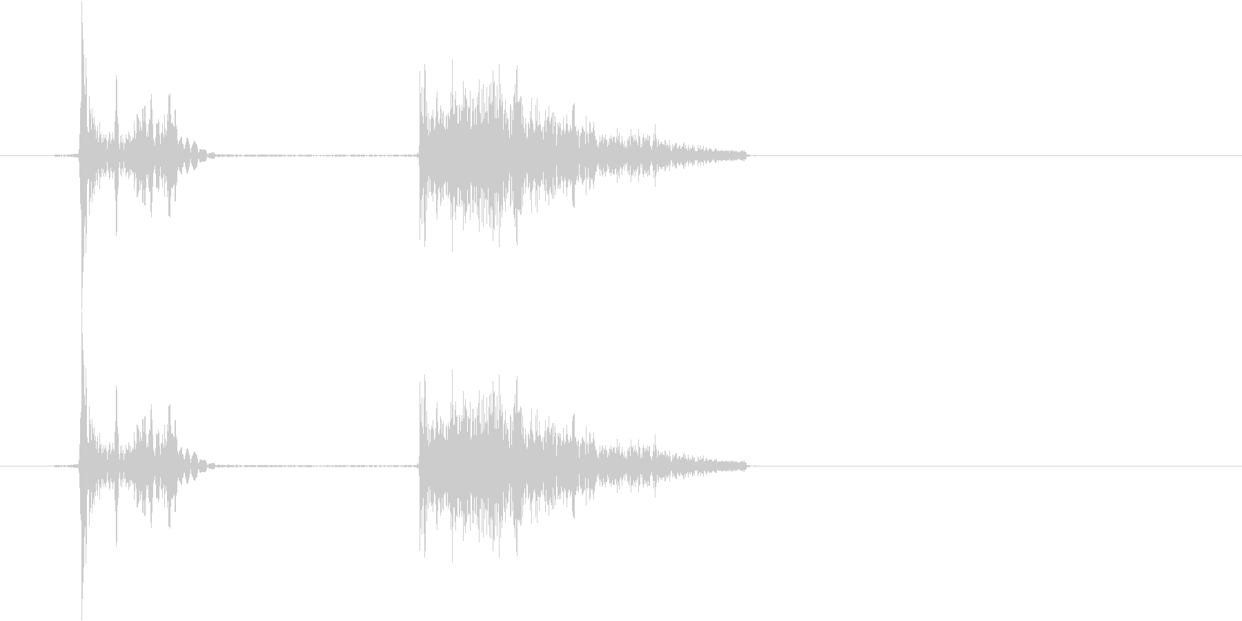 同一音をエフェクト加工したクリック音で…の未再生の波形