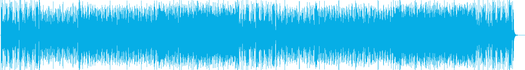 華やかで疾走感のあるシンセサイザー曲の再生済みの波形