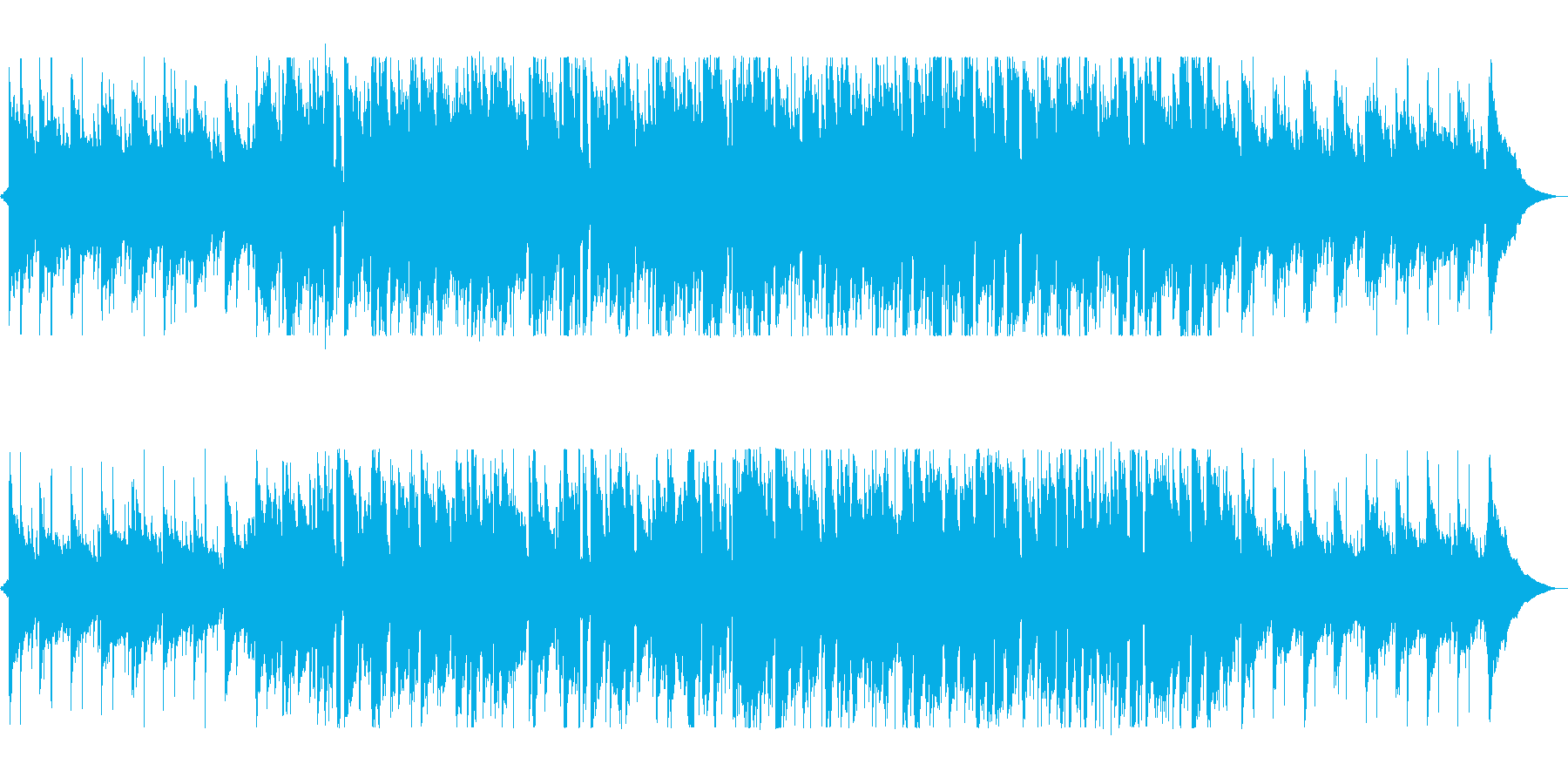 リラックスするアコースティックギターの曲の再生済みの波形