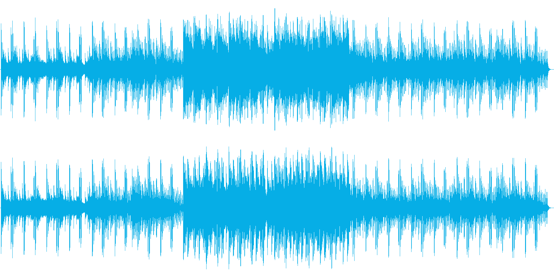 透明感のある近未来的なピアノ曲の再生済みの波形