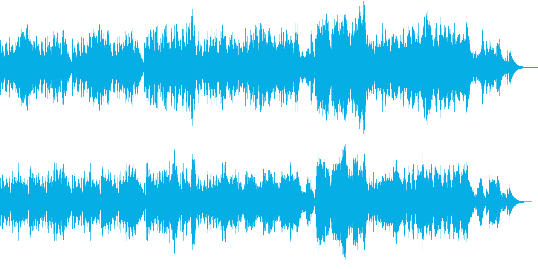 物悲しい雰囲気のオルゴール曲の再生済みの波形