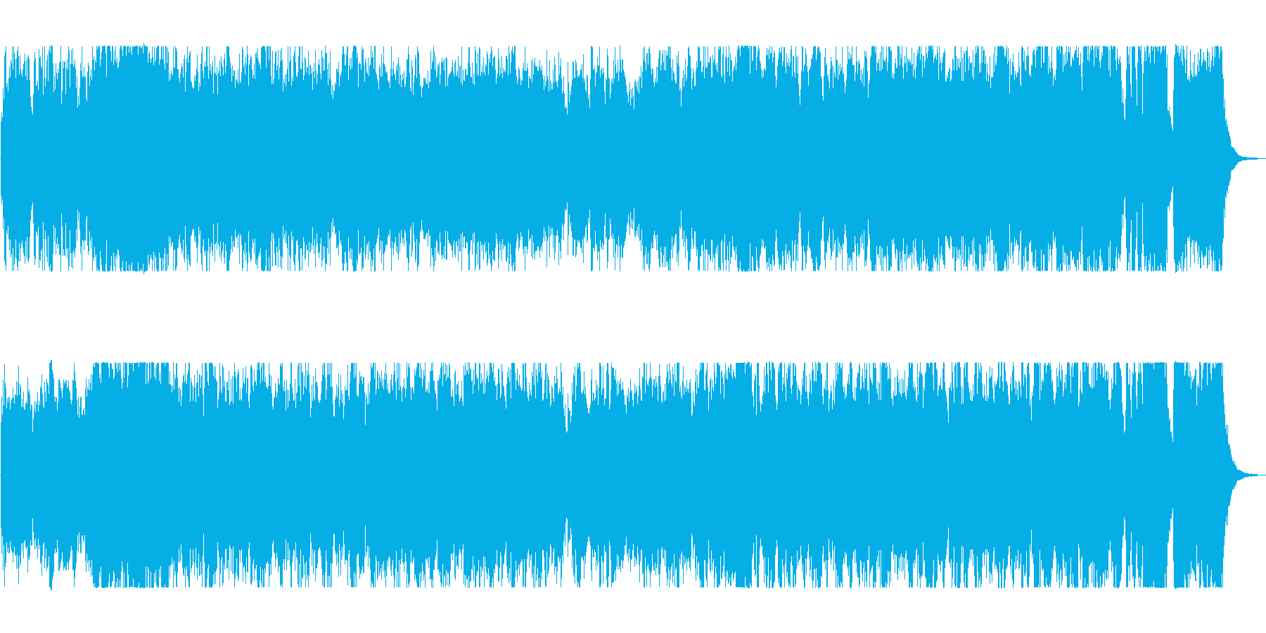 壮大で雄大な広がりのあるオーケストラの曲の再生済みの波形