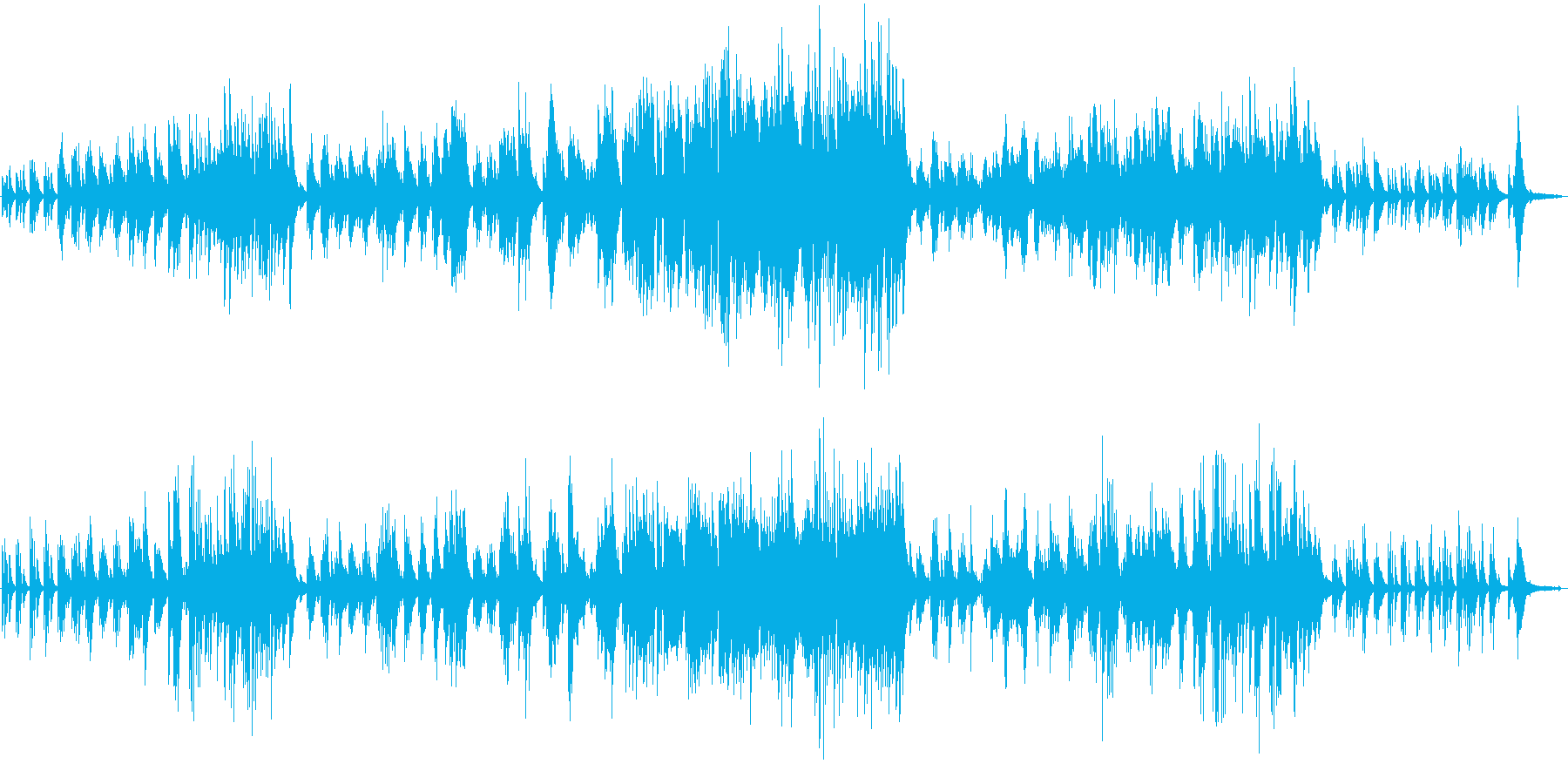 切なさから希望へ向かう、ピアノソロ曲の再生済みの波形
