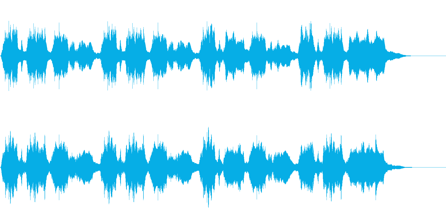 凶悪な敵とのバトル前曲で低音効いたブラスの再生済みの波形